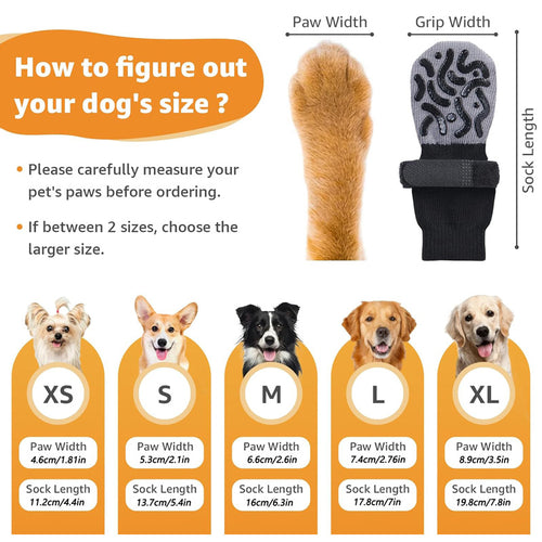 Non-Slip Dog Paw Protectors with Velcro Straps